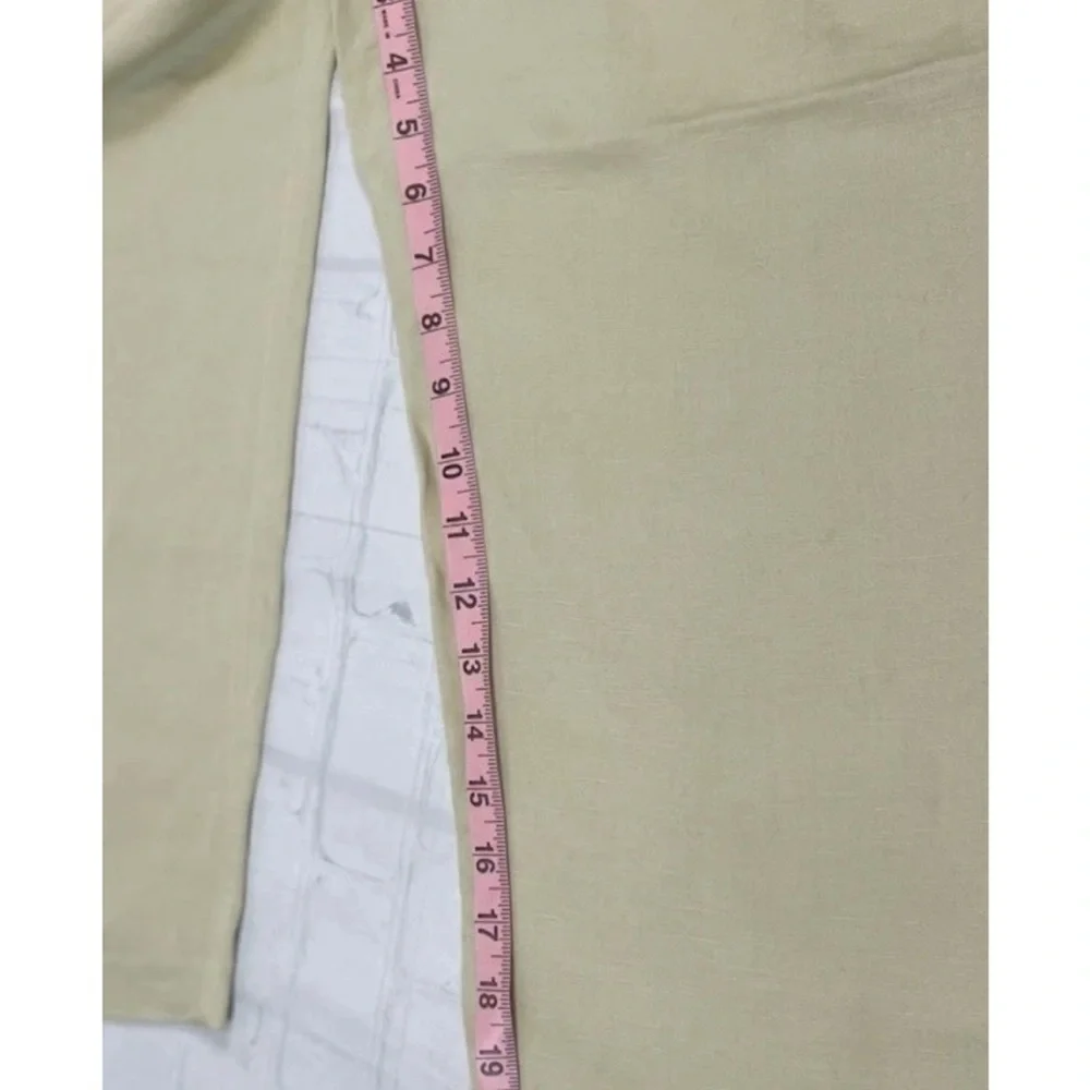 H&M Women’s Pale Green Linen Blend‎ Ankle Length Pleated Dress Pants Size 10 NEW